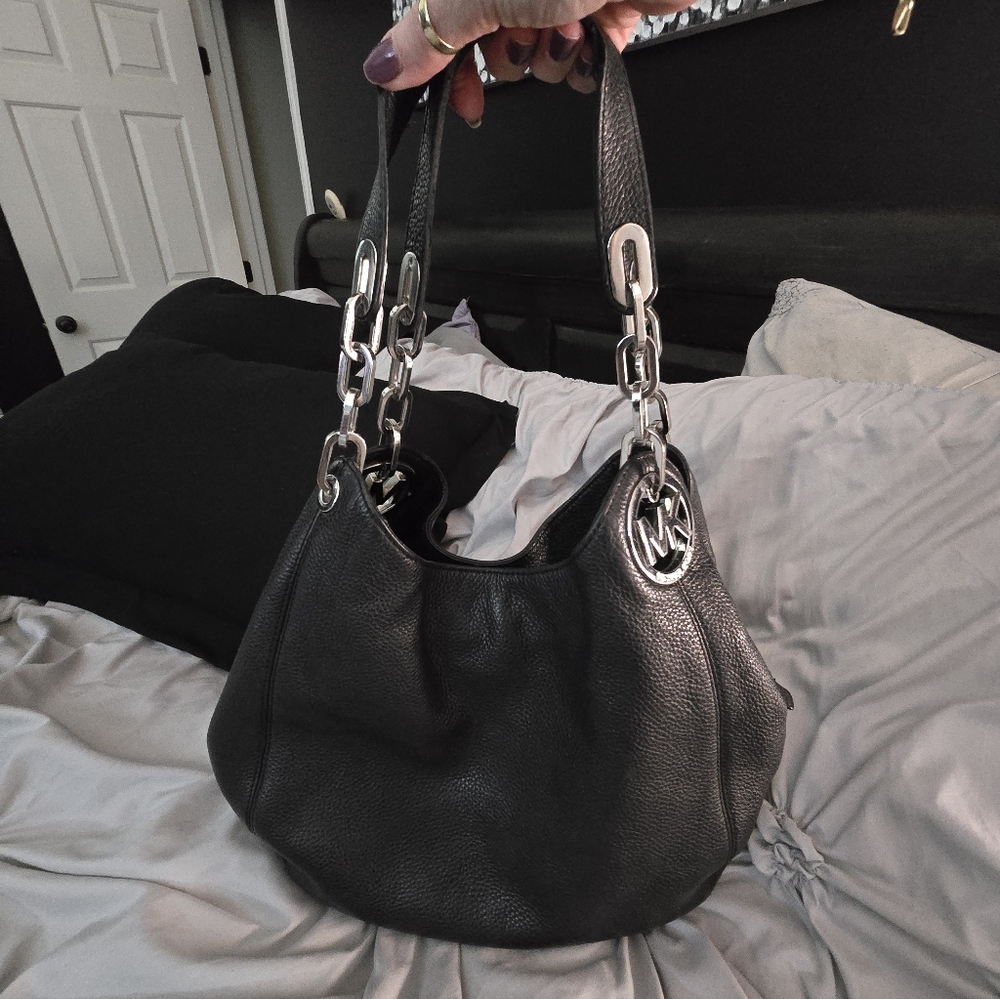 Michael Kors Black Pebbled Leather Handbag